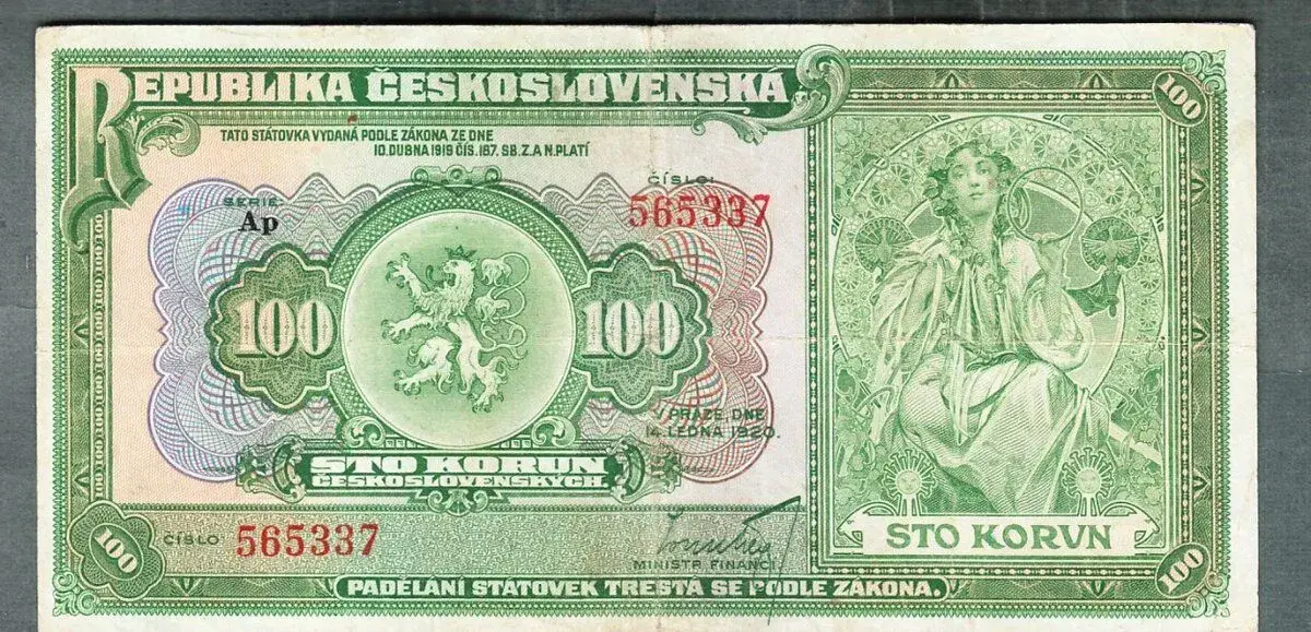 Staré bankovky 100 korun 1920 VZÁCNÁ
