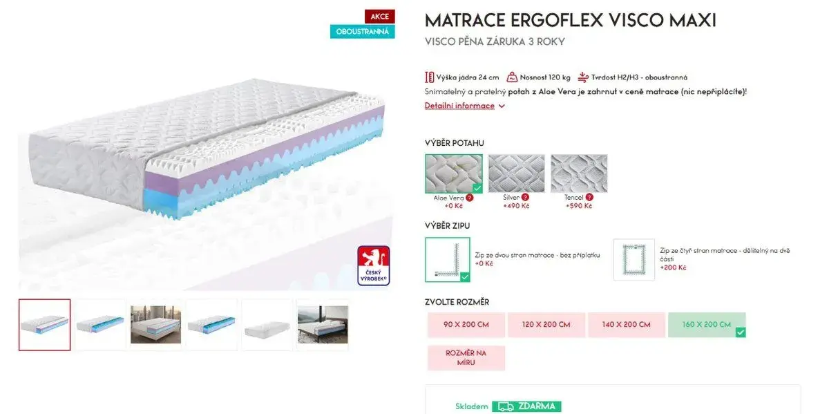 Matraci Matrace ERGOFLEX VISCO MAXI 160/200