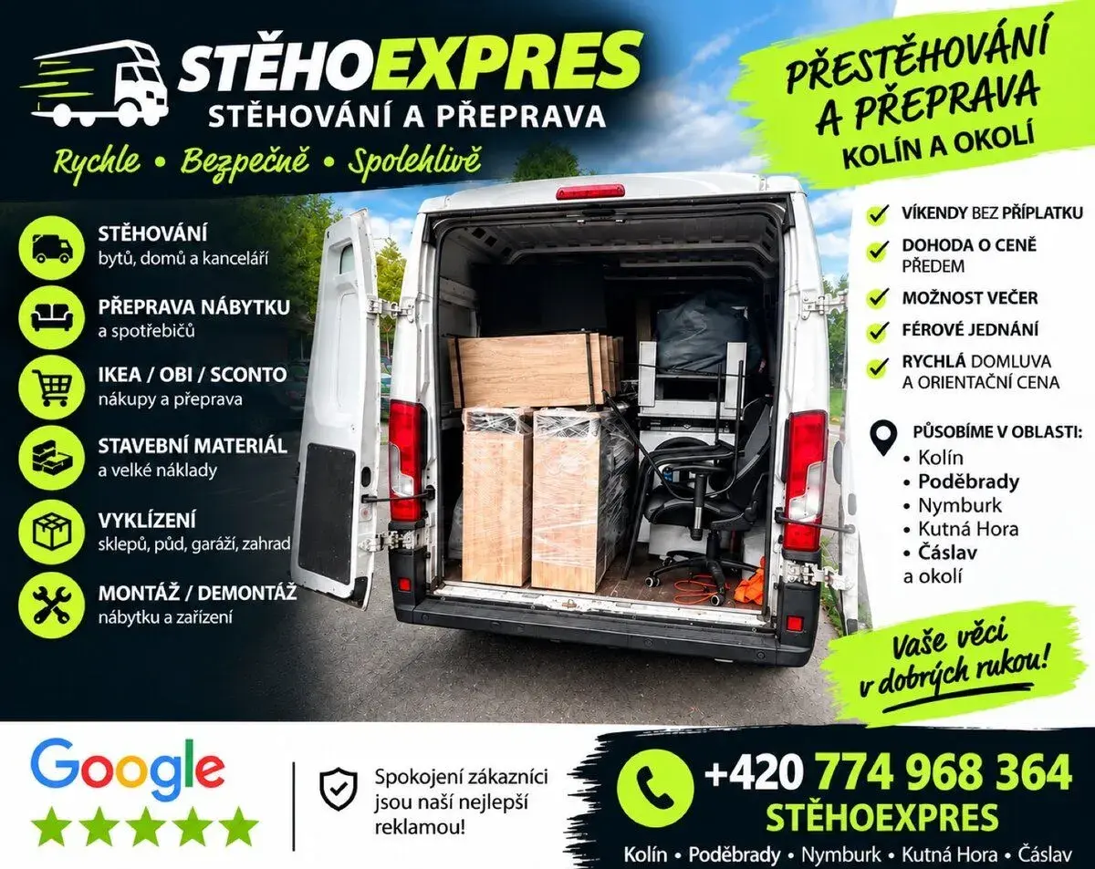 Stěhování a přeprava ,Vyklízení, dodávka s řidičem