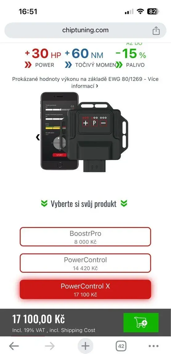 Externí power box a pedál box pro WV Caddy 4
