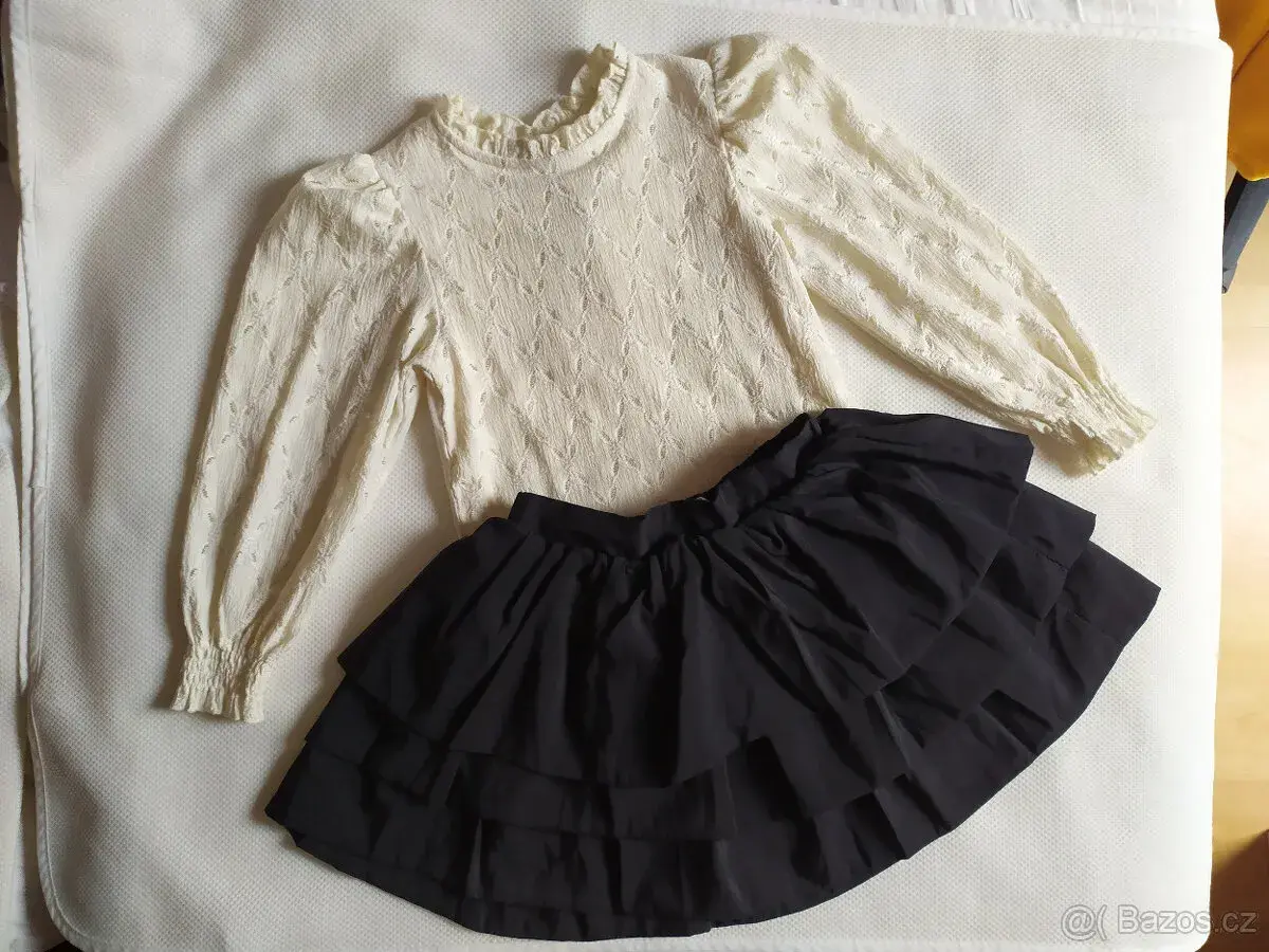 Slavnostní, vánoční sukně H&M a halenka, Zara, vel. 122