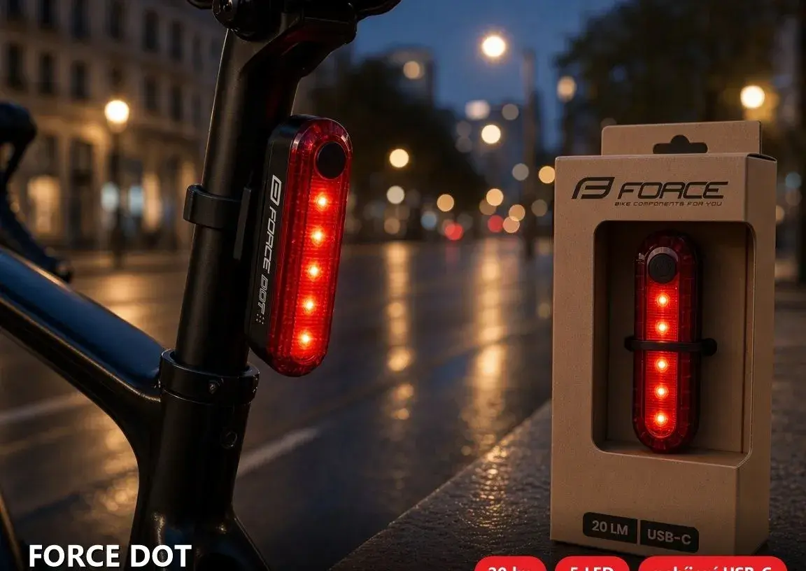 Zadní blikačka - Force Dot 20 lm, 5 × LED, USB