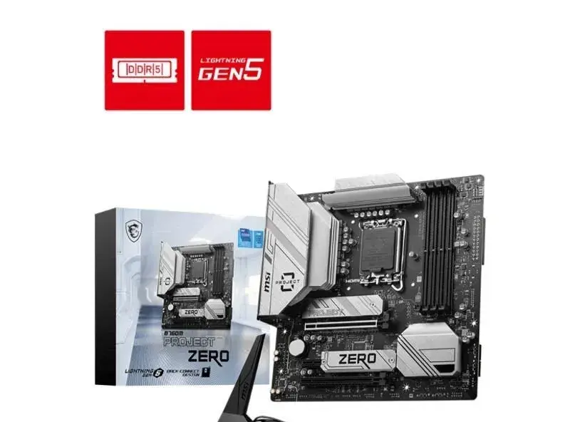 MSI MB Sc LGA1700 B760M PROJECT ZERO, Intel B760, 4xDDR5