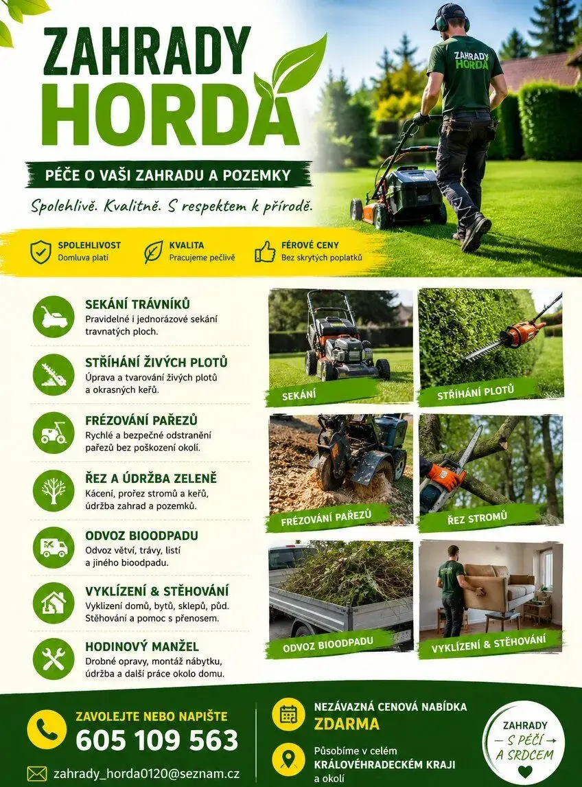 ZAHRADNÍ PRÁCE, VYKLÍZENÍ, DOPRAVA A ZIMNÍ ÚDRŽBA