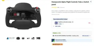 Kompletní letecký simulátor: Honeycomb Alpha + Bravo + Pedál