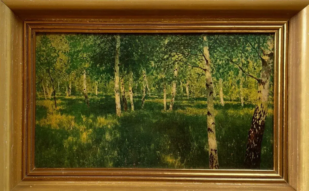 Retro obraz Březový háj – I. Levitan (původní SSSR reprodukc