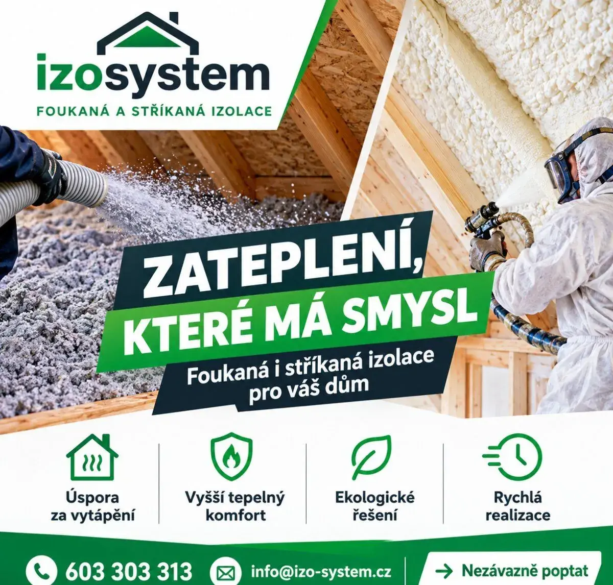 Foukaná a stříkaná izolace - Kalkulace zdarma