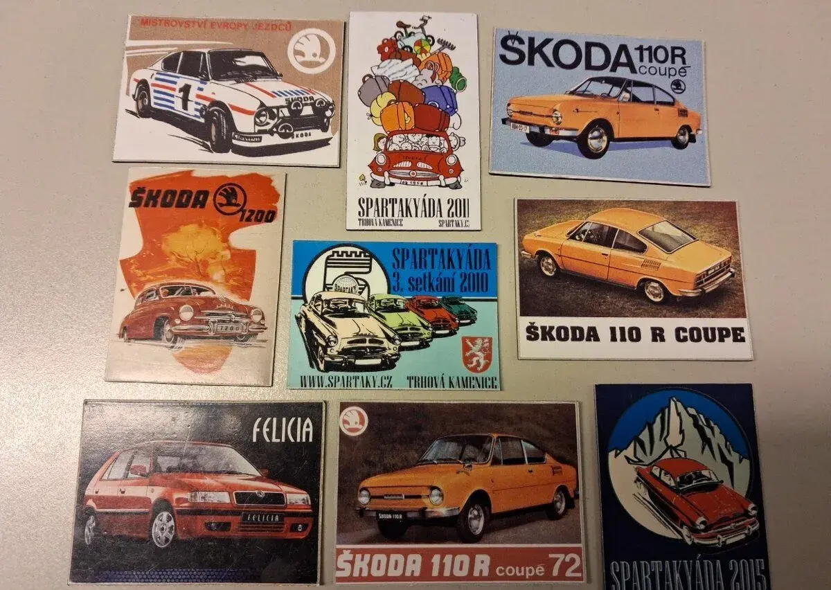 Magnetky s veteránskou tematikou - 110 R coupé, 1200 sedan