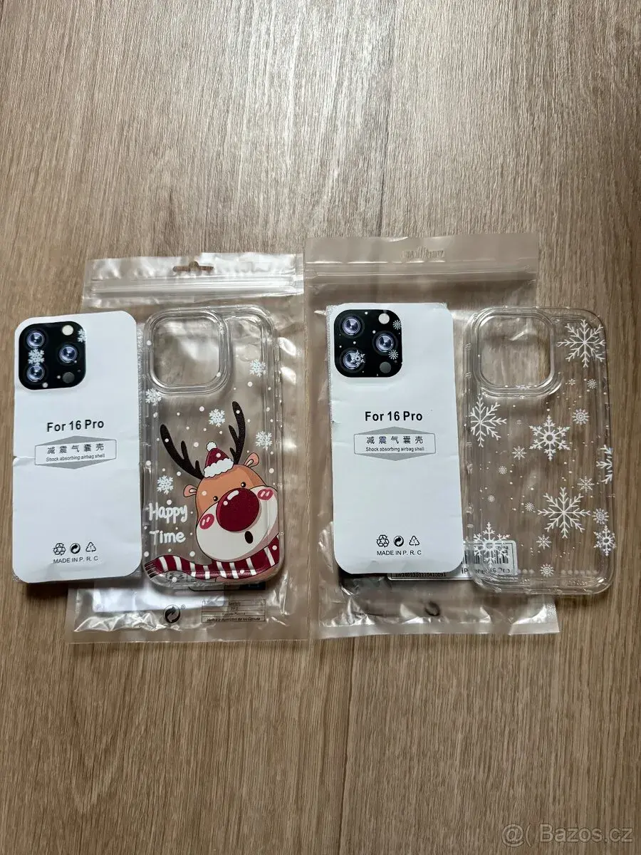 Průhledná vánoční pouzdra pro Apple iPhone 16 Pro