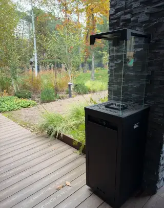 Venkovní plynový ohřívač KRATKI PATIO LIGHT - černý