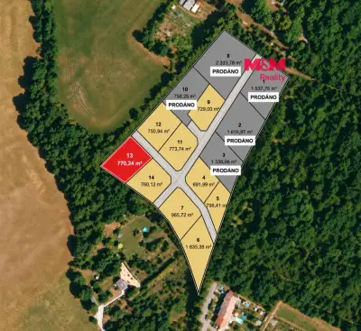 Prodej pozemku k bydlení, 770 m², Líšťany