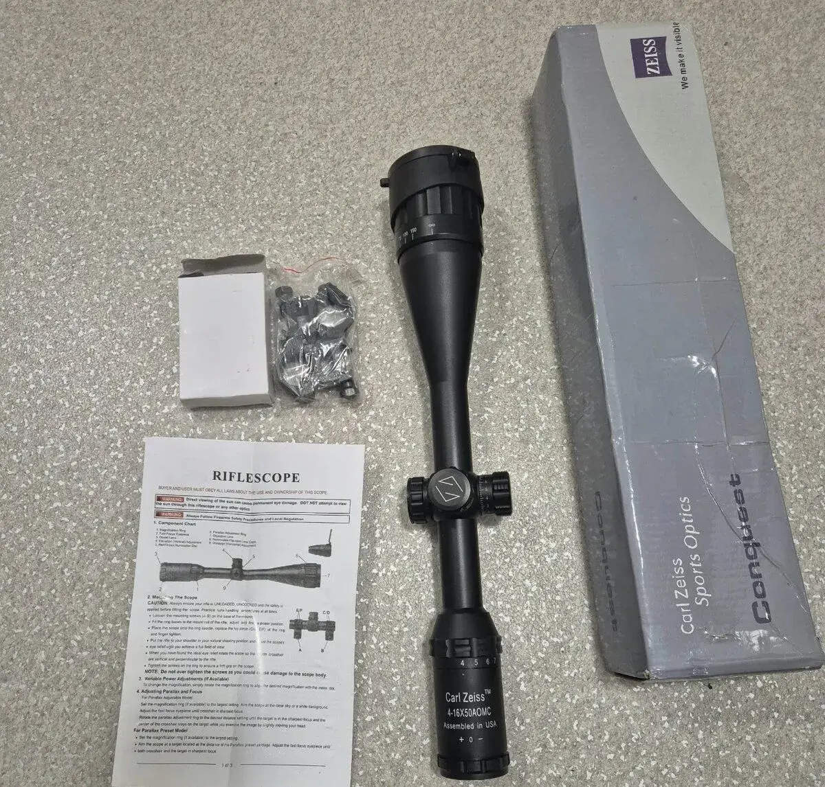 Optika typu Zeiss 4–16×50 s osvětleným křížem