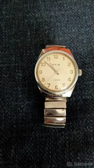 Pánské mechanické hodinky PRIM 17 Jewels – chromované / pruž