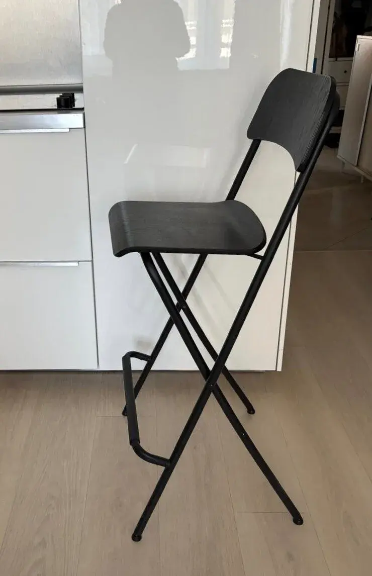 Skládací barové židle s opěrkou, černé - 2× IKEA FRANKLIN