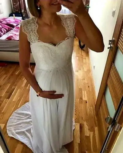 Nové těhotenské svatební šaty S-xL