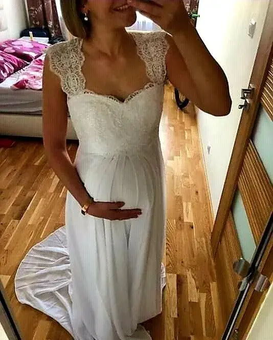 Nové těhotenské svatební šaty S-xL