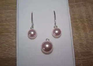 Ag sada zdobený perličkami Swarovski Elements