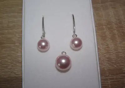 Ag sada zdobený perličkami Swarovski Elements