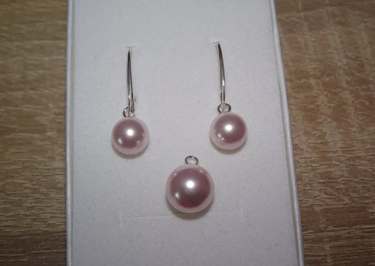 Ag sada zdobený perličkami Swarovski Elements
