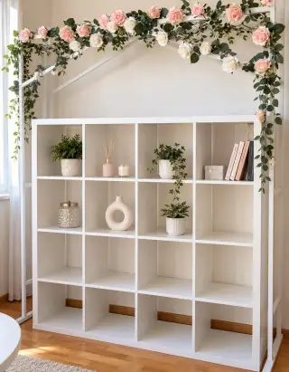 IKEA KALLAX 4×4 – bílý regál / knihovna, 147×147×39 cm