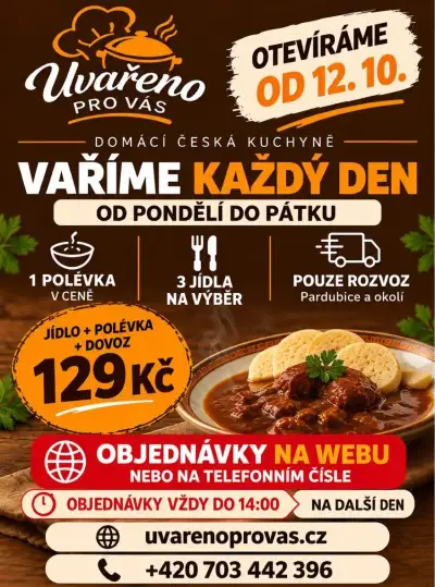 Rozvoz poctivých obědů Pardubice a okolí