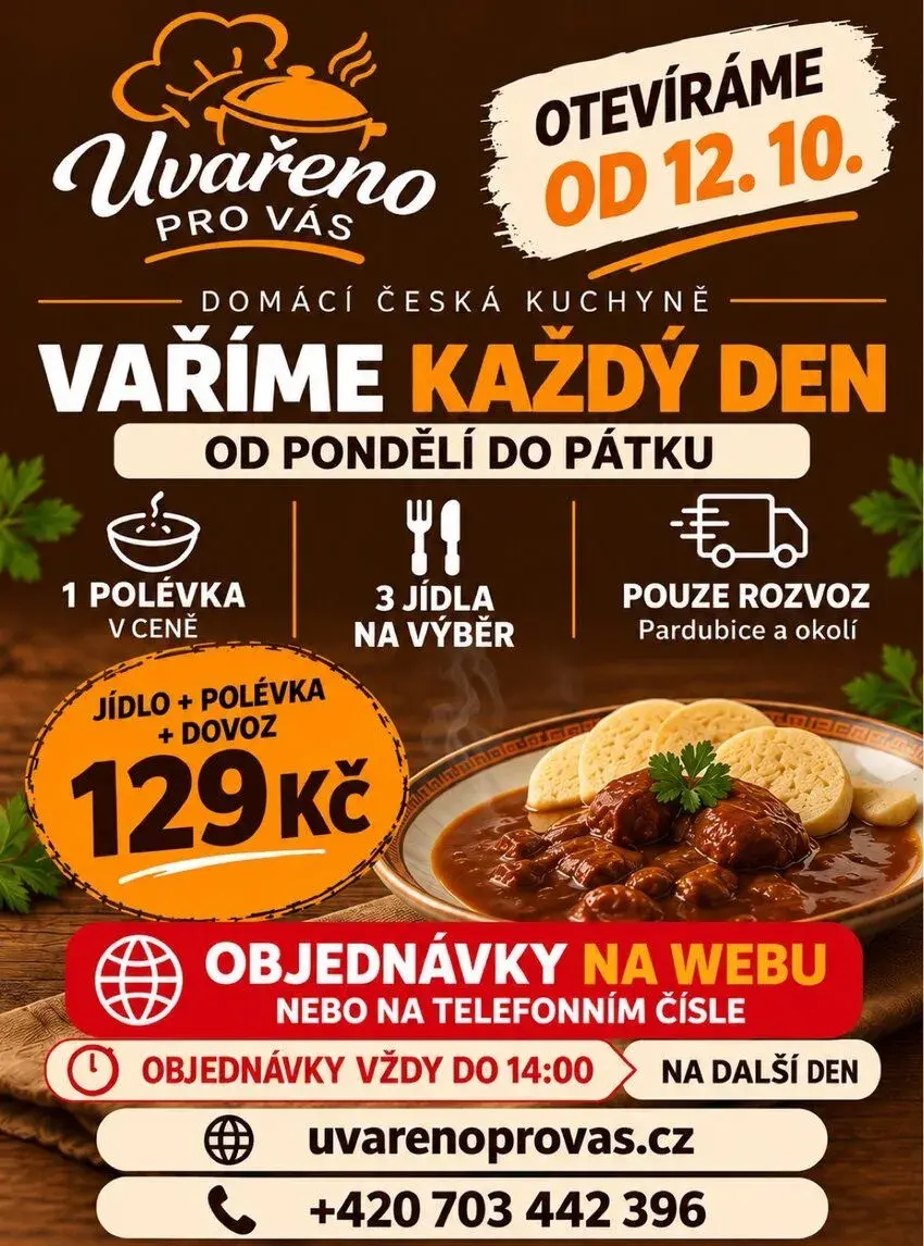 Rozvoz poctivých obědů Pardubice a okolí