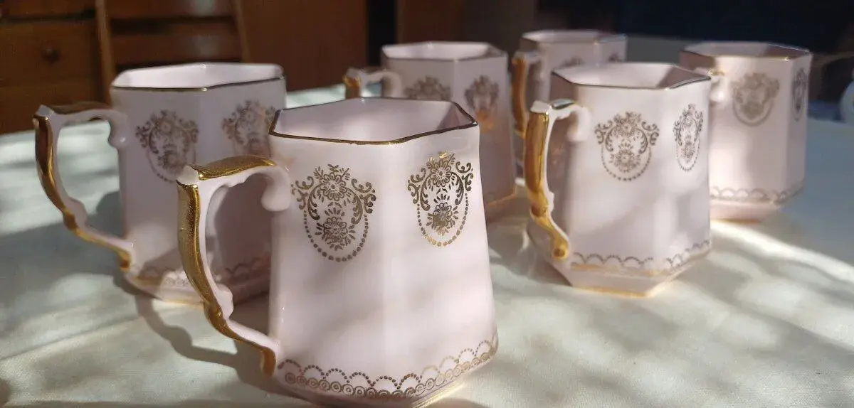 6x starožitný porcelánový hrnek JSK Stará Role
