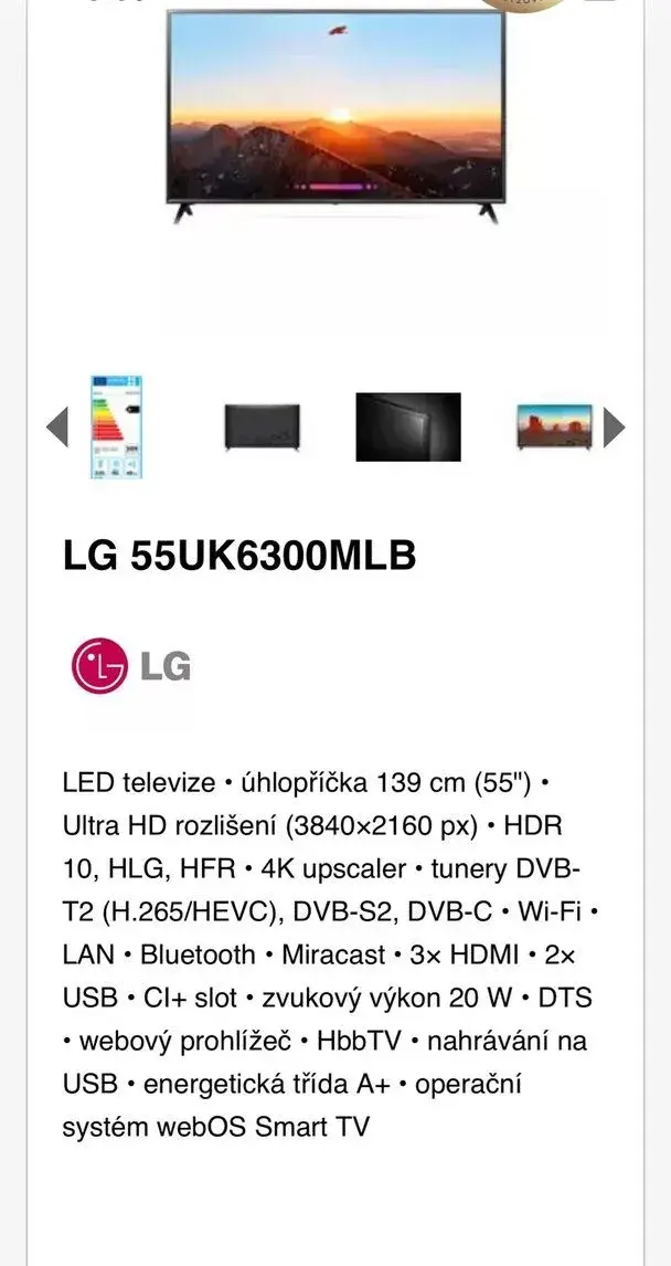 Smart TV LG UK55 6300MLB
