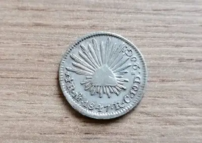 Stříbro 1/2 Real 1847 Mexiko Amerika stříbrná mince Ag