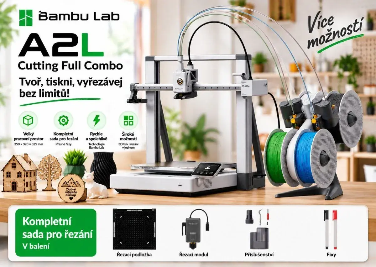 Bambu Lab A2L Combo+Cutting Upgrade Kit NOVÁ - záruka 2 roky