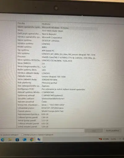 Herní notebook Lenovo Ideapad 700-15ISK / i7 / 8GB RAM / GTX