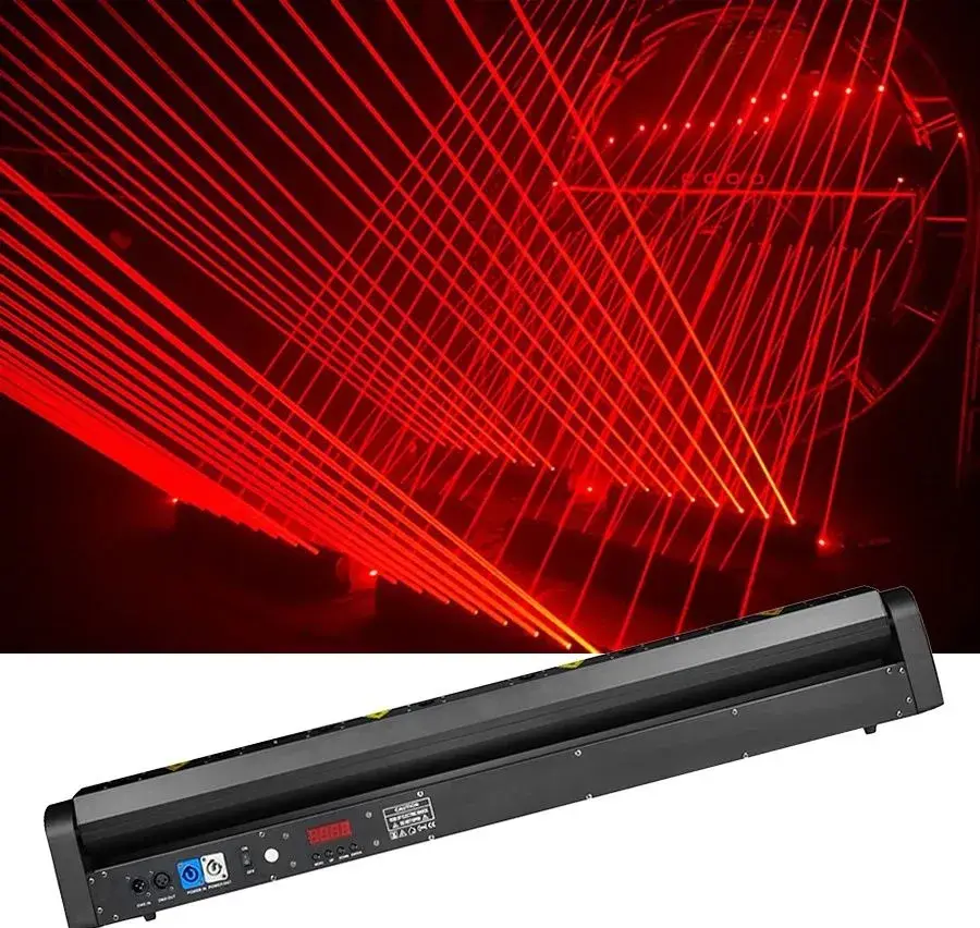 Profesionální laserový BAR (8×500 mW) – světelný efekt, DMX