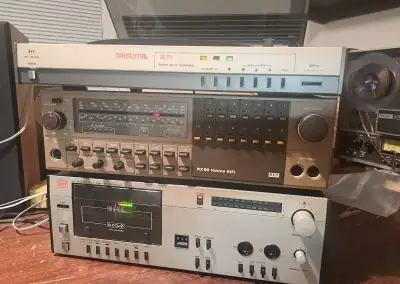 Sestava RFT receiver, tape deck, tangenciální gramo