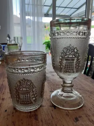 Set secesních sklenek fy. J. Rindskopf