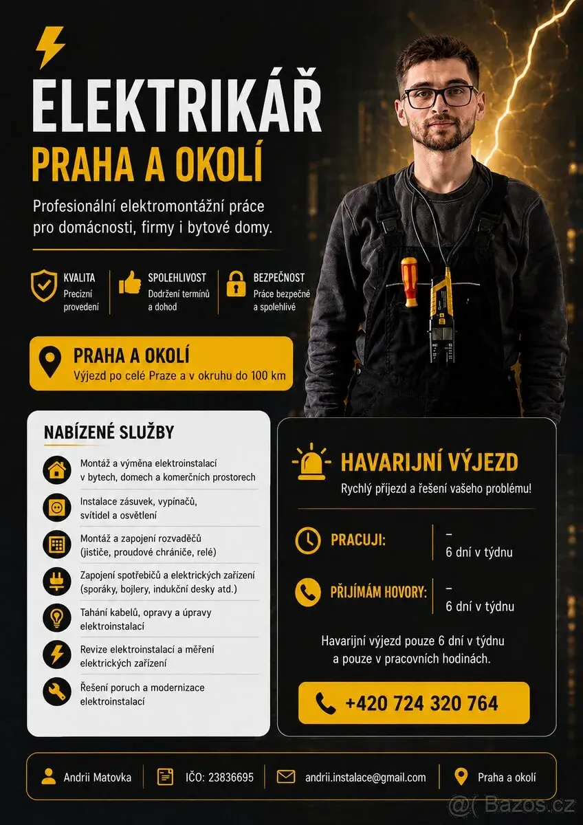 Elektrikář - Kompletní elektroinstalační práce