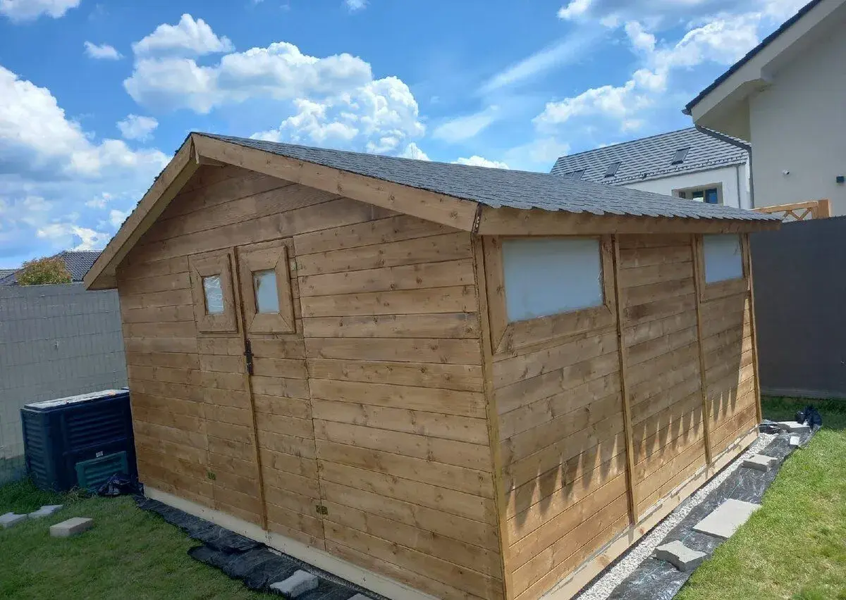 Dřevěný zahradní domek 3,75x3,75 m, 14 m2 - model Olympia