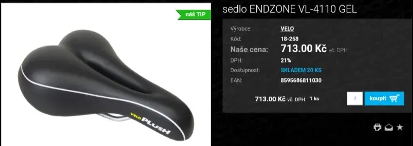 Nové gelové sedlo Velo Plush