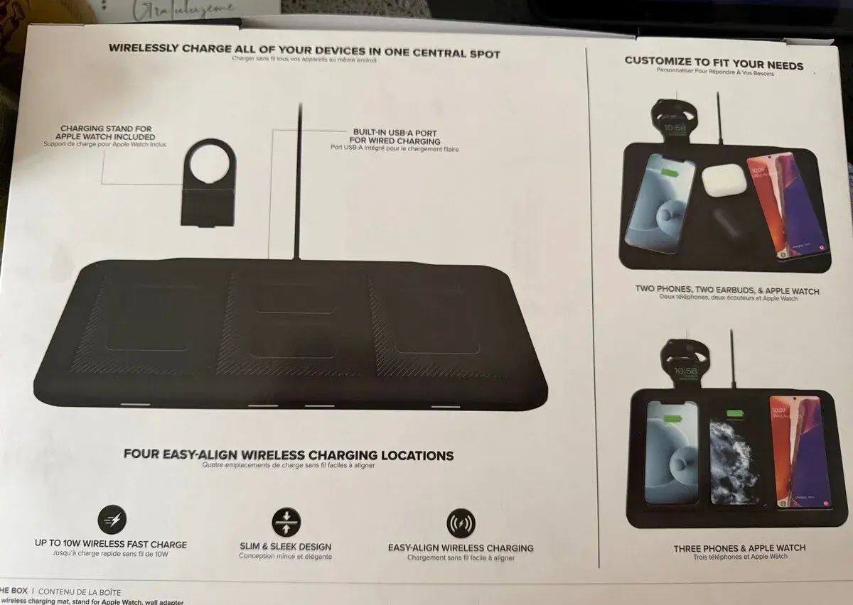 Mophie 4v1 bezdrátová nabíječka černá