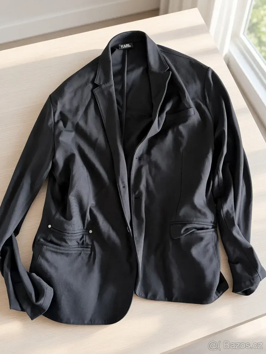 Karl Lagerfeld soft jersey blazer XXL černý