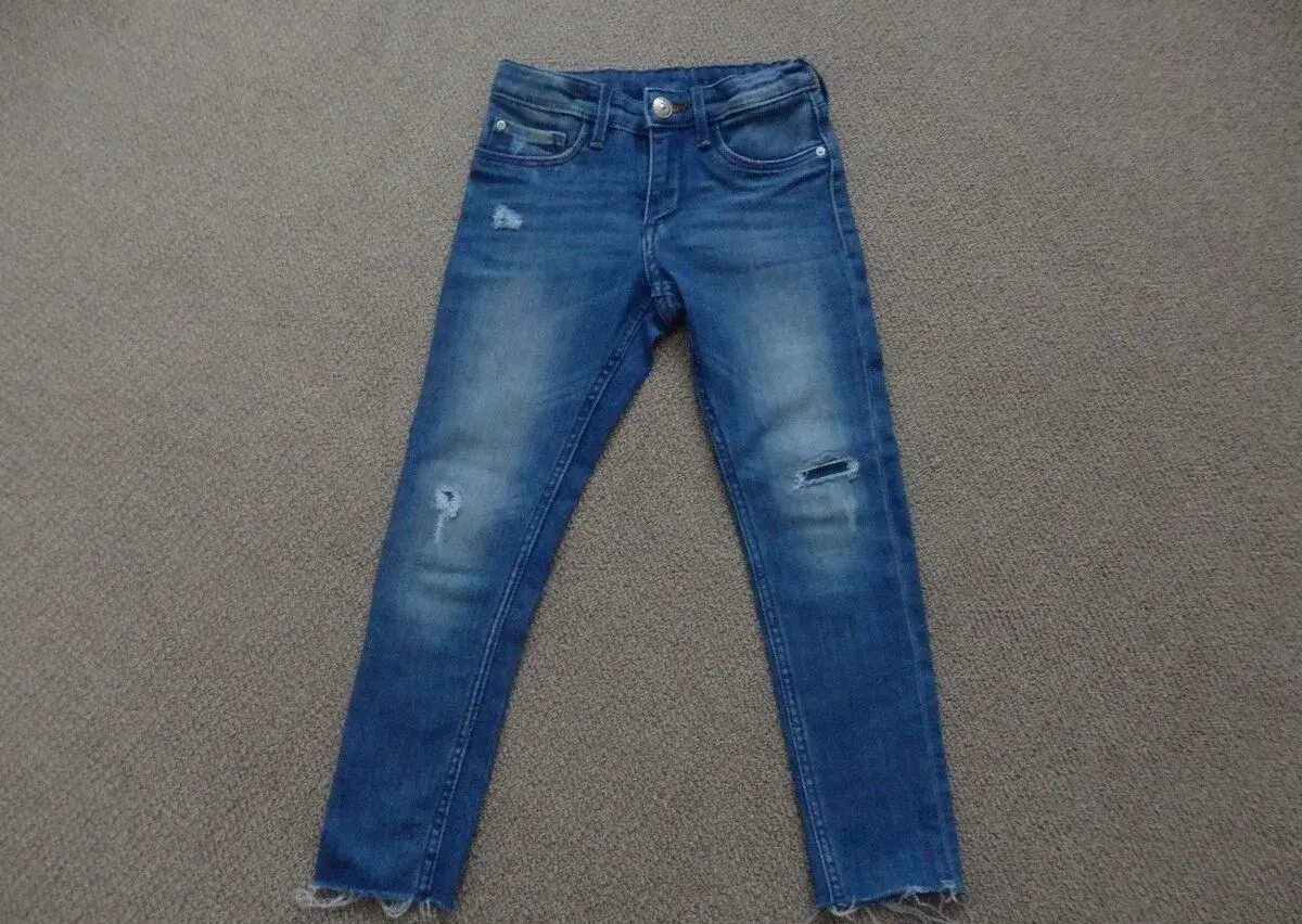 Džíny vel. 116 rifle trhané, skinny fit H&M