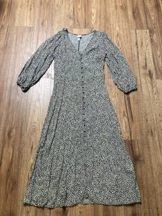 Dlouhé letní propínací viskózové šaty H&M (vel. 38)