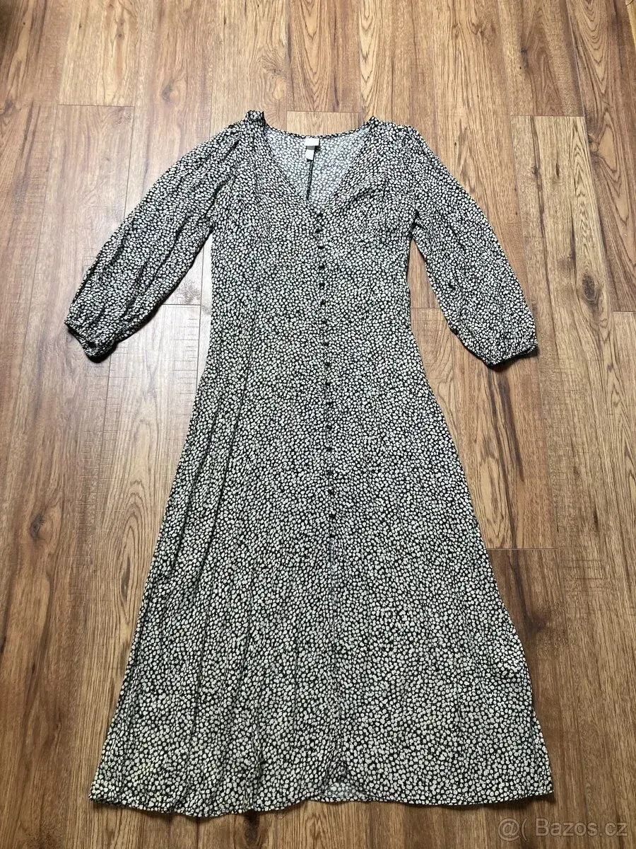 Dlouhé letní propínací viskózové šaty H&M (vel. 38)