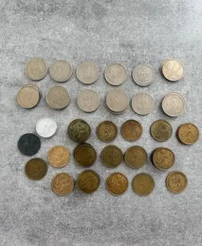Československé mince 1 Kčs a 2 Kčs – 53 kusů