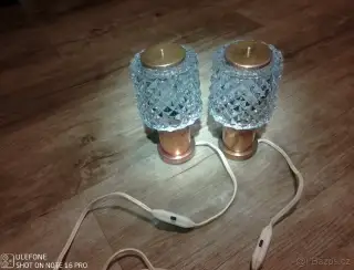 2x retro skleněná lampička Kamenický Šenov