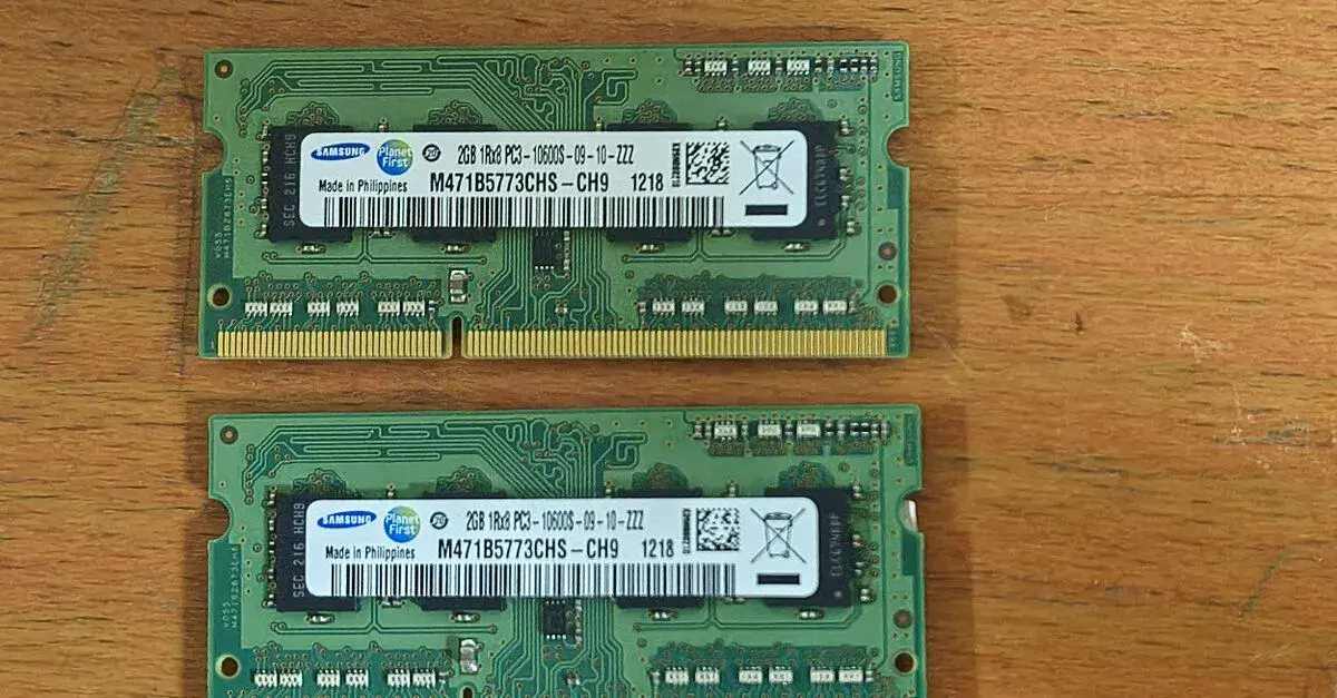 Samsung 4GB (2×2GB) DDR3 1333MHz SO-DIMM