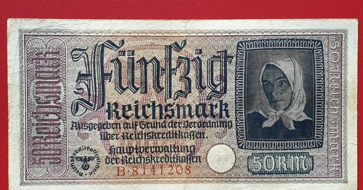 50 Reichsmark – Wehrmacht okupační bankovka Třetí říše