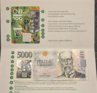 - PAMĚTNÍ BANKOVKA 5000 KČ - ČNB -