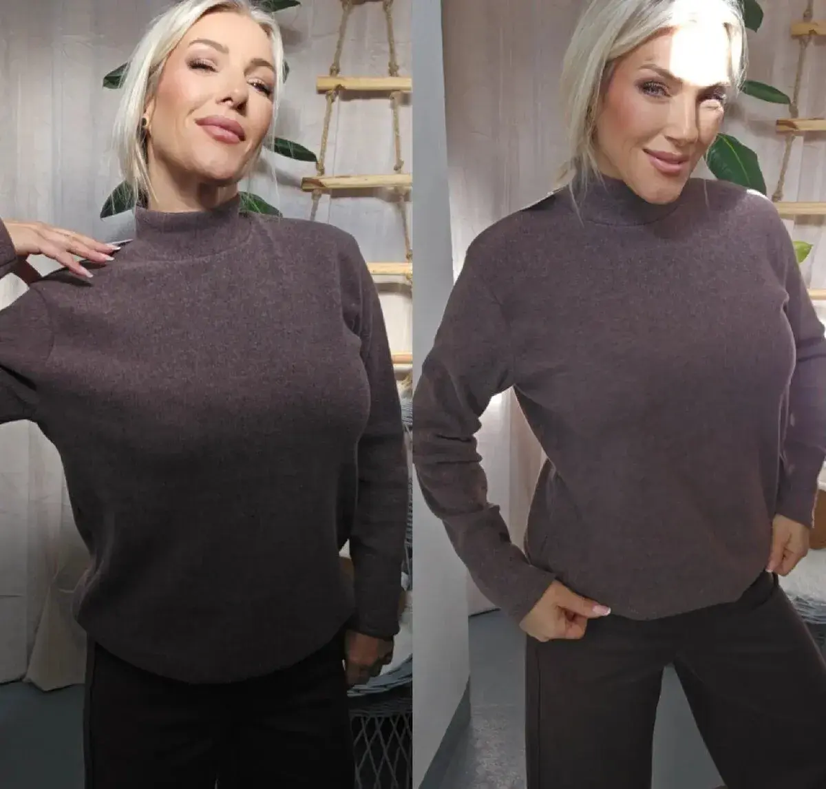 Tepla halenka se stojáčkem