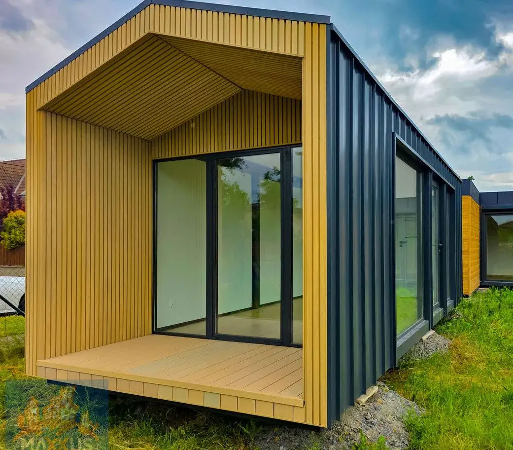 Modulový prefabrikovaný zateplený domek se sedlovou střechou