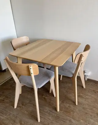 IKEA JIDELNI STUL +3 židle dyha jasan LISABO